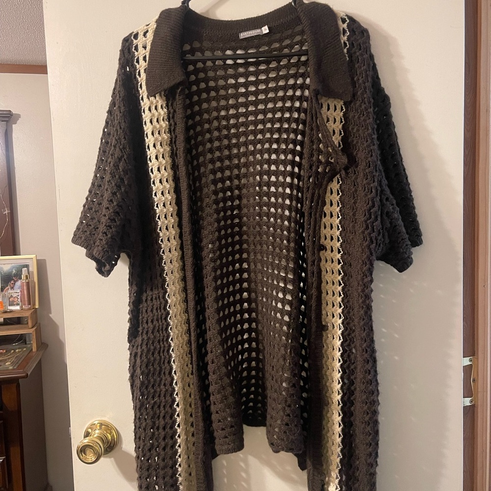 EARTHBOUND Brown Open Knit Sweater